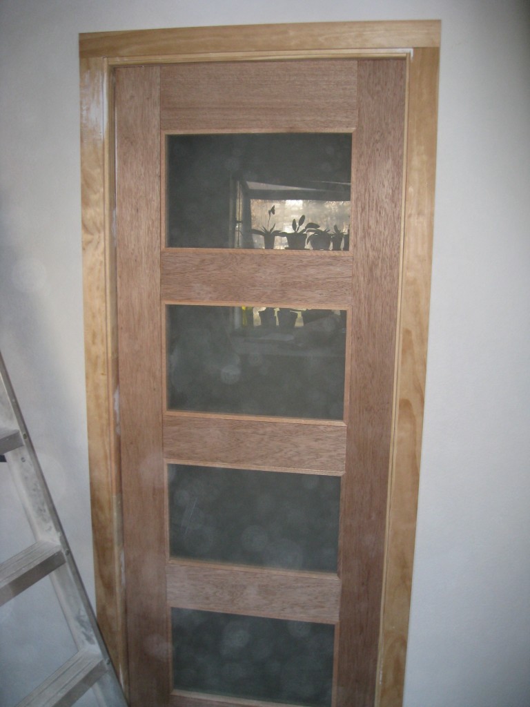Solid wood pocket door