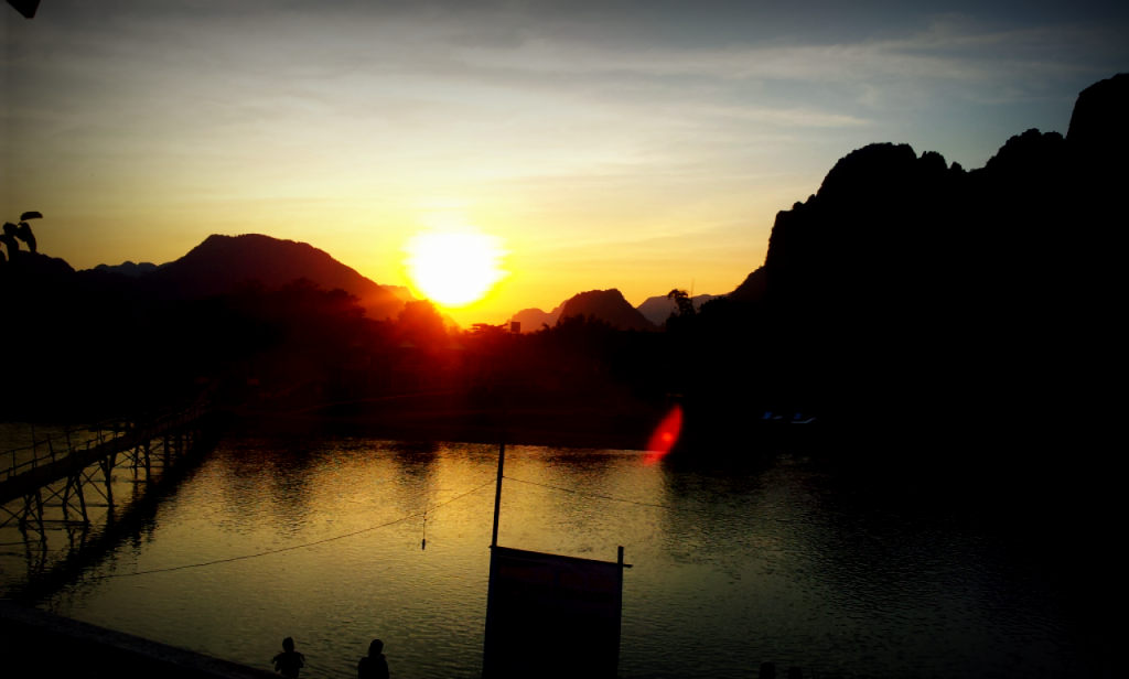 Sunset in Vang Viene